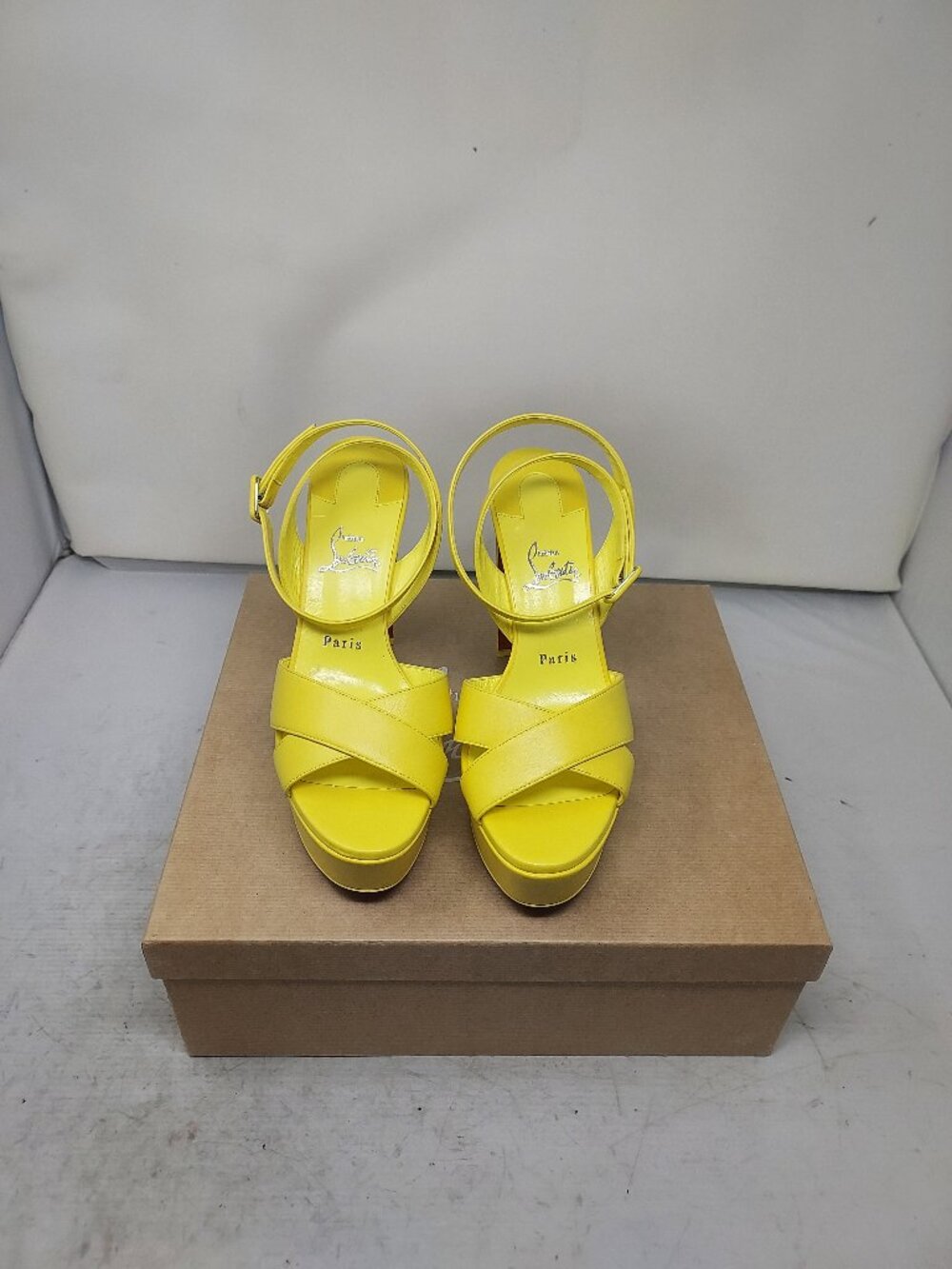 Christian Louboutin Yellow Strappy Supramariza Platform Sandal - Picture 7 of 11